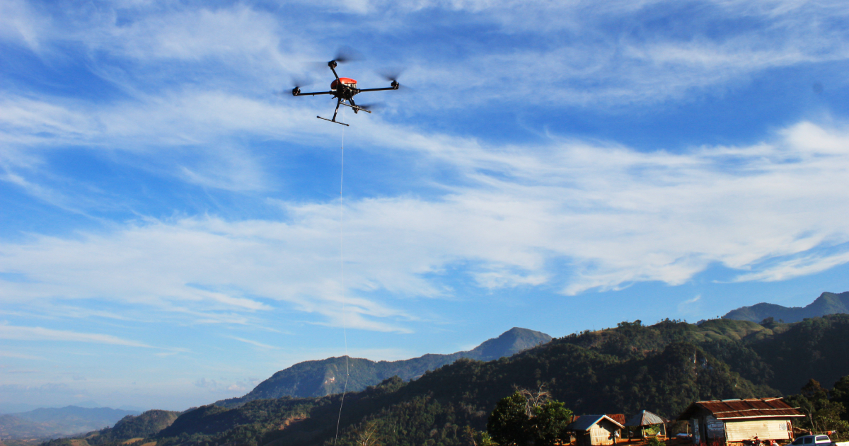 Aeromagnetic survey in Laos