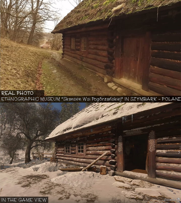 Сравнение здания на фотографии и в игре