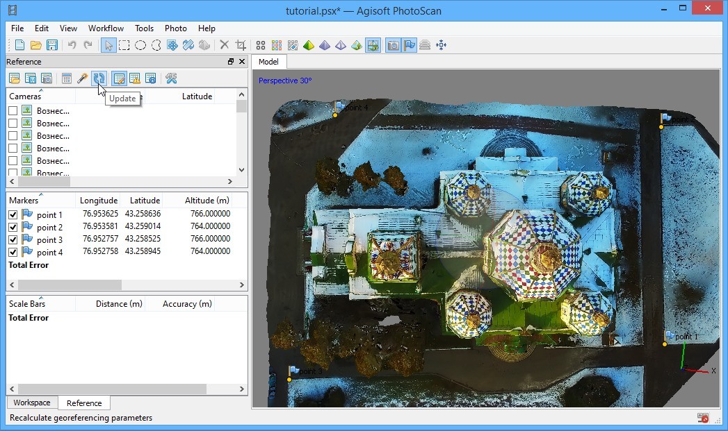 Converting video to georeferenced 3D model - step 4