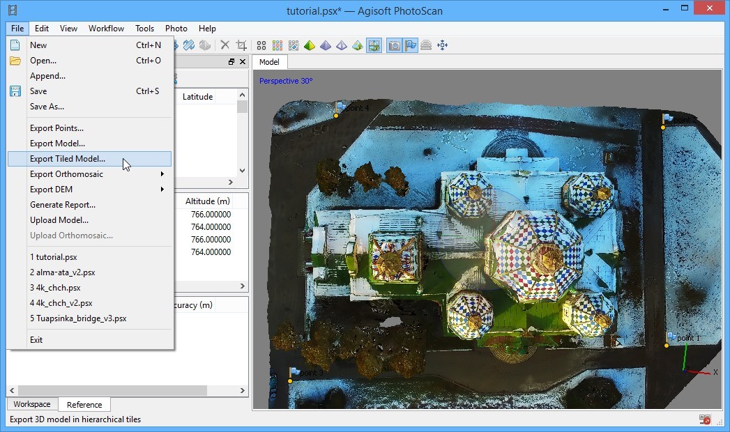 Converting video to georeferenced 3D model - step 5