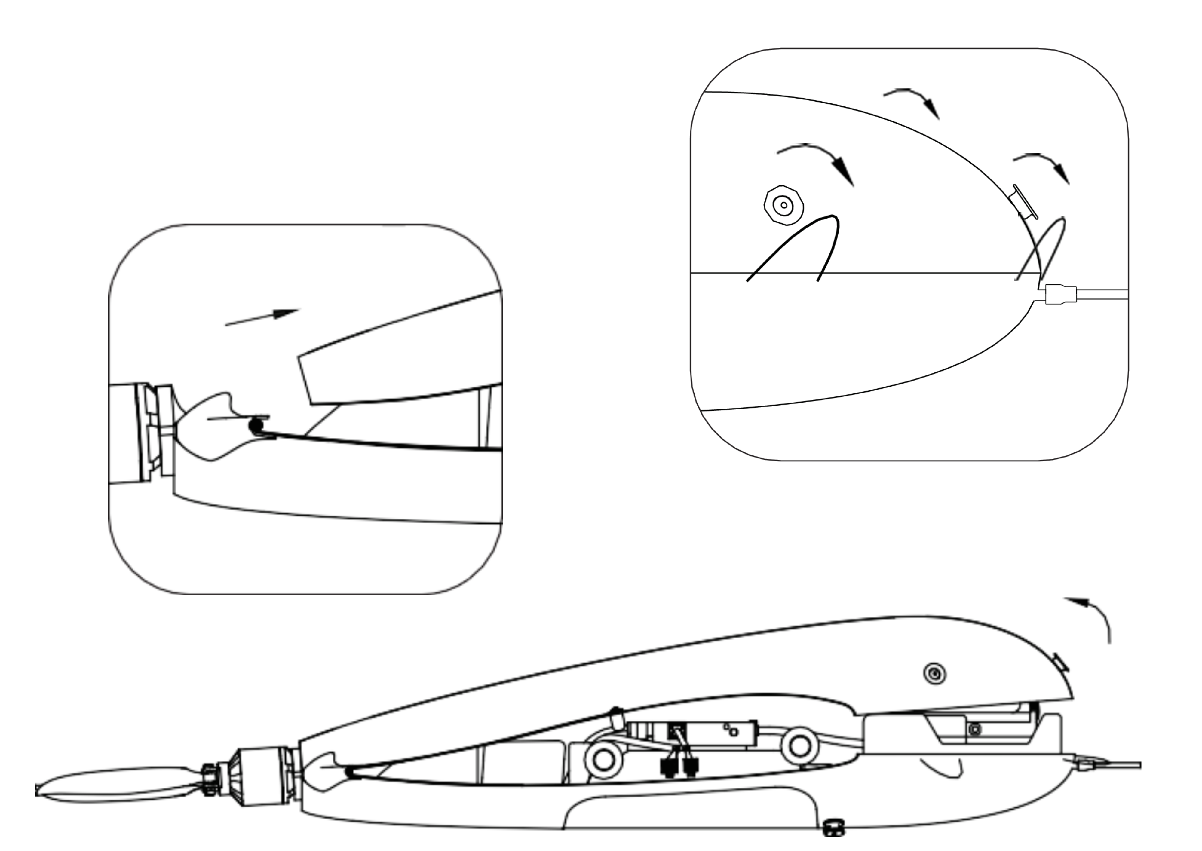 Removing the top cover of the fuselage